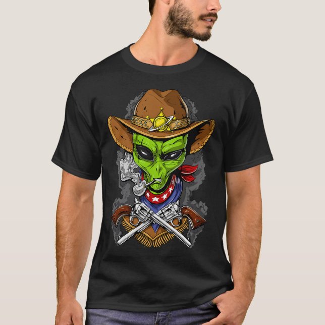 Space Alien Cowboy T-Shirt (Front)