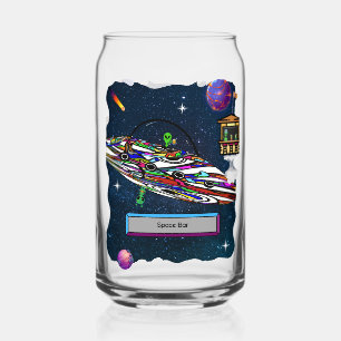 Space alien drink bar ufo can glass