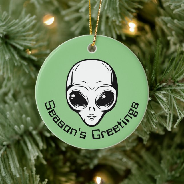 Space Alien Extraterrestrial Being Ceramic Tree Decoration (Tree)