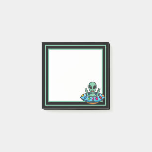 Space Alien Flying Saucer Post-It Notes