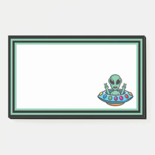 Space Alien Flying Saucer Post-It Notes