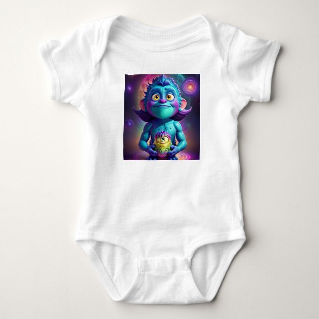 Space Alien & Friend Baby Bodysuit (Front)