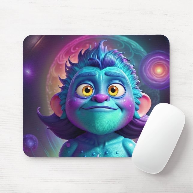 Space Alien & Friend Mouse Mat (With Mouse)