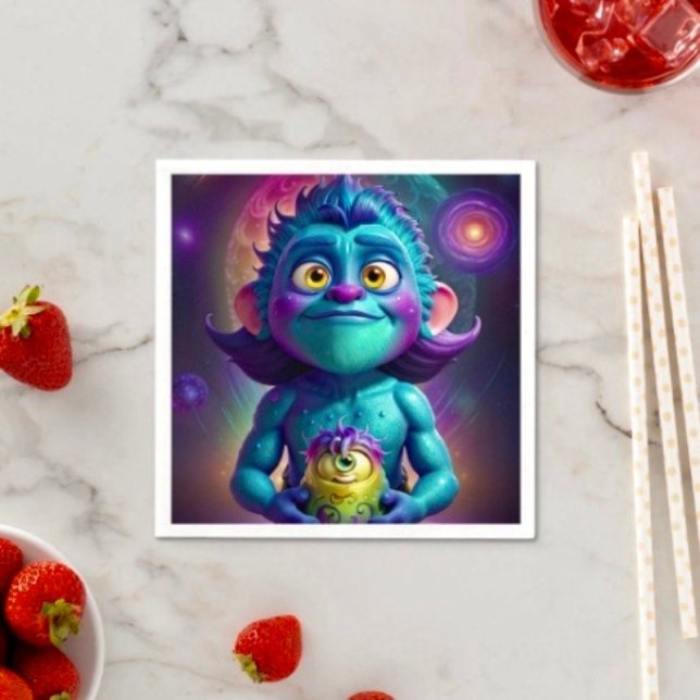 Space Alien & Friend  Napkin (Creator Uploaded)