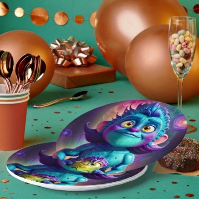 Space Alien & Friend  Paper Plate (Creator Uploaded)