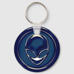 Space Alien Head Key Ring