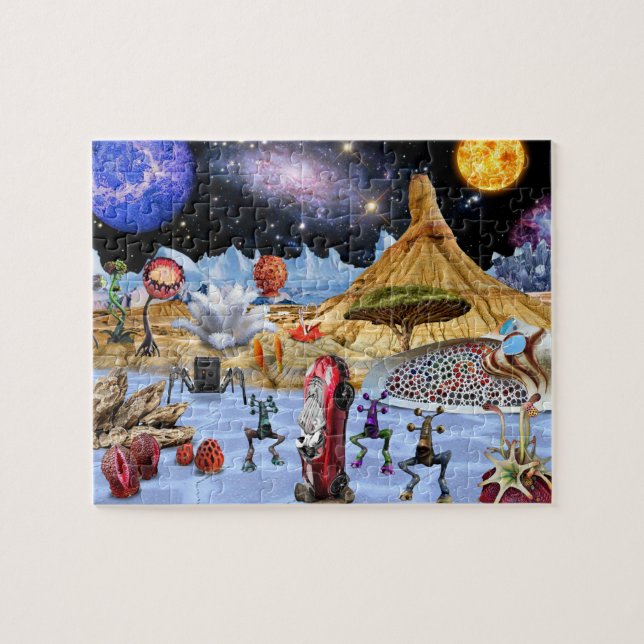 Space alien jigsaw puzzle planet kids girls gift (Horizontal)