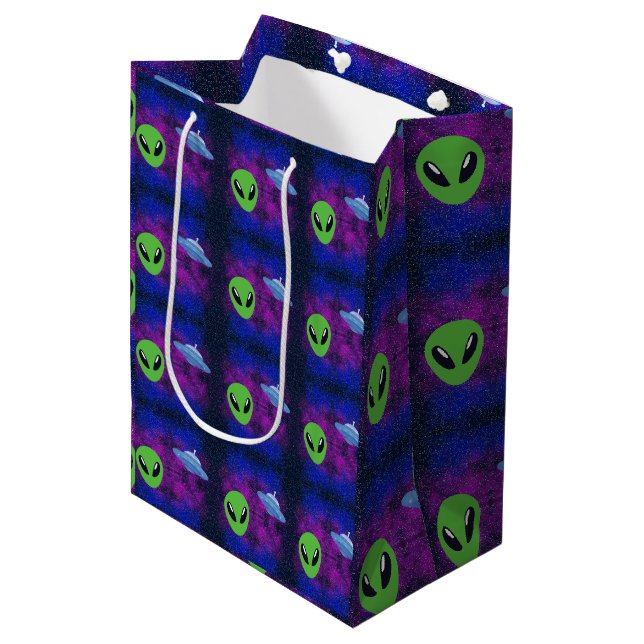 Space Alien Medium Gift Bag (Front Angled)