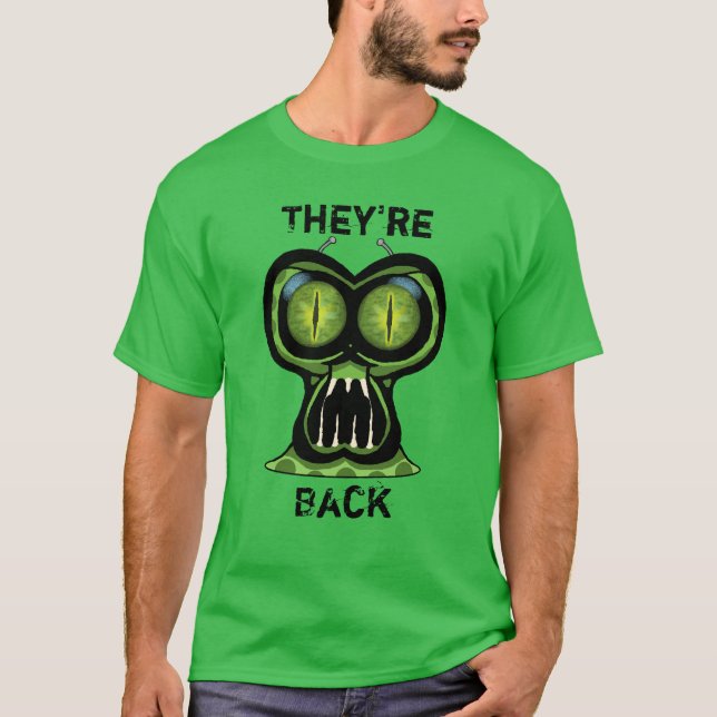 Space Alien Men's Basic Dark T-Shirt (Front)