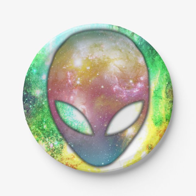 Space Alien Paper Plate (Front)