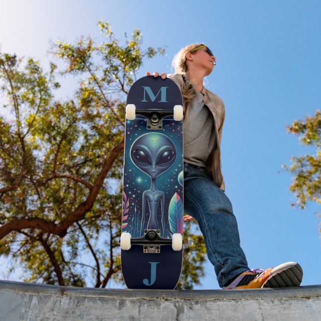 Space Alien Personalised Skateboard (Outdoor 1)