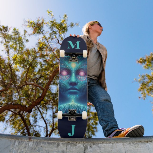 Space Alien Personalised Skateboard (Outdoor 1)