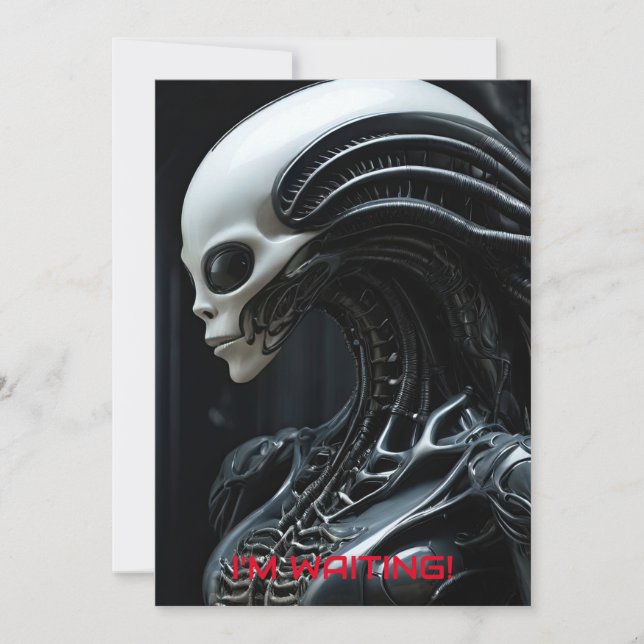 Space Alien Profile Invitation (Front)