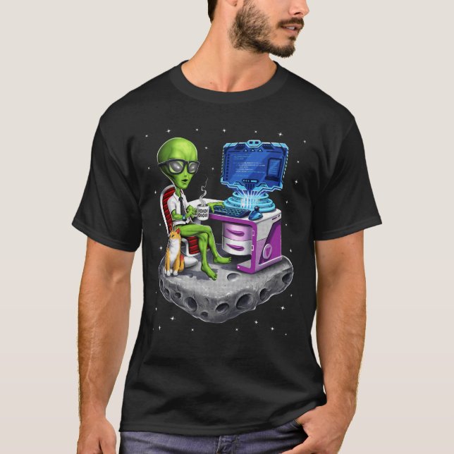 Space Alien Programmer T-Shirt (Front)