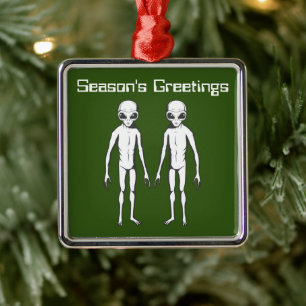 Space Alien Sci Fi  Metal Tree Decoration