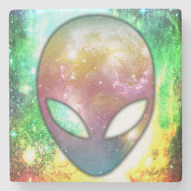 Space Alien Stone Coaster (Front)
