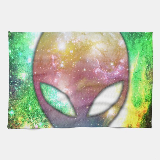 Space Alien Tea Towel (Horizontal)