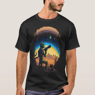 Space Alien Telescope Planets Astronomy Spaceman P T-Shirt