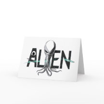 Space Alien Text Blank Card