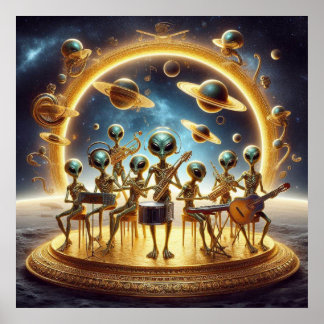 Space Aliens 8 Man Band, Musical Instruments 01 Poster