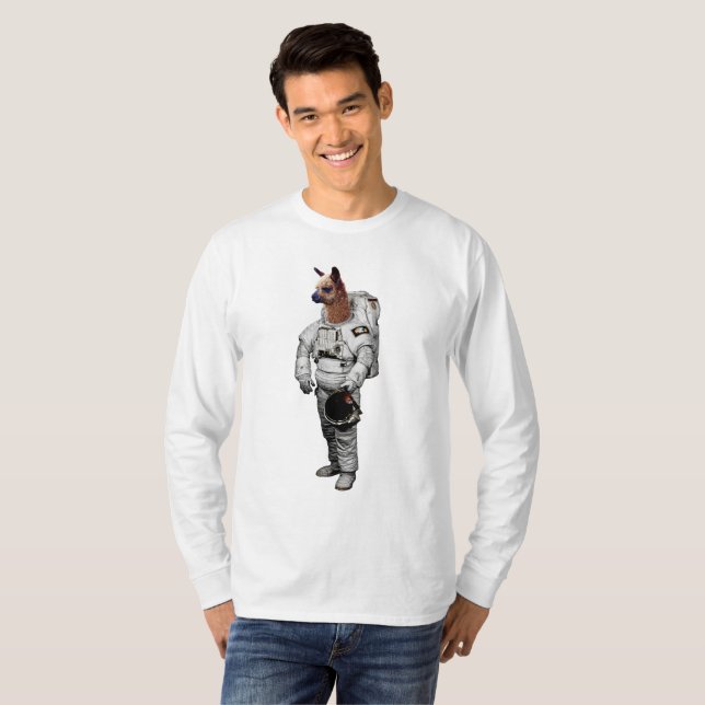 Space Alpaca Long Sleeve T-Shirt (Front Full)