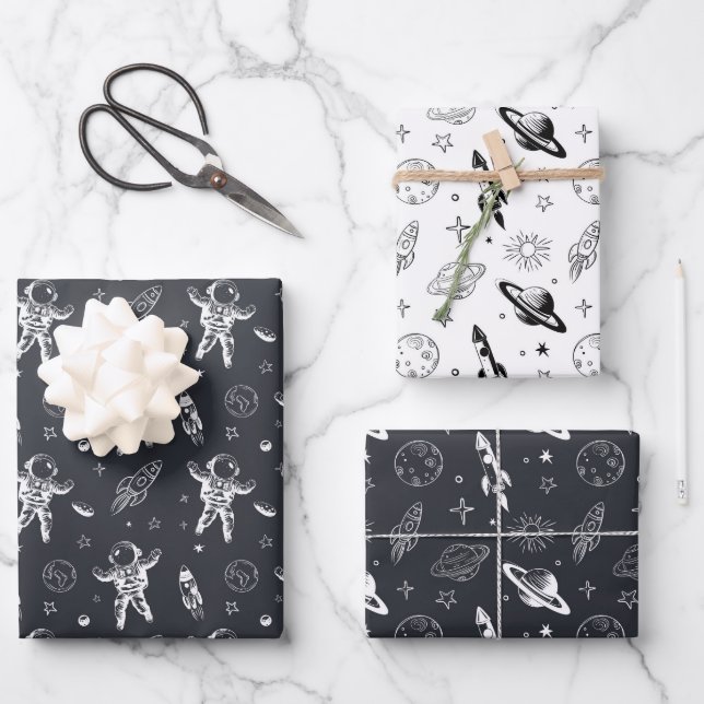 Space and Planet Galaxy  Wrapping Paper Sheet (Front)