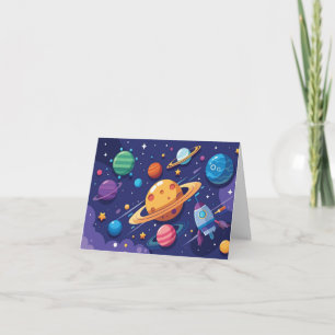 Space and planet theme card