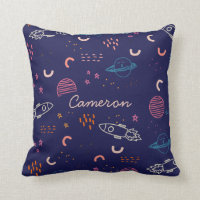 Space and Planets Doodle in Blue Personalised