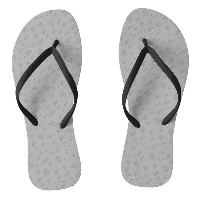 Space And Science Doodles Flip Flops (Footbed)