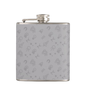 Space And Science Doodles Hip Flask