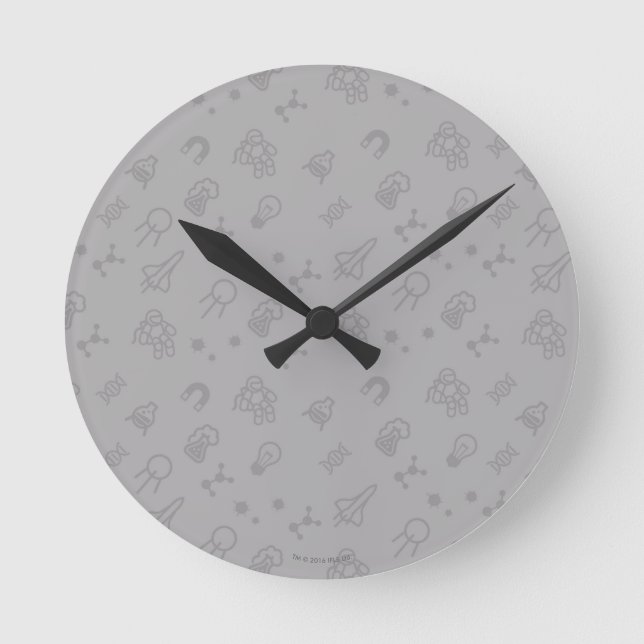 Space And Science Doodles Round Clock (Front)