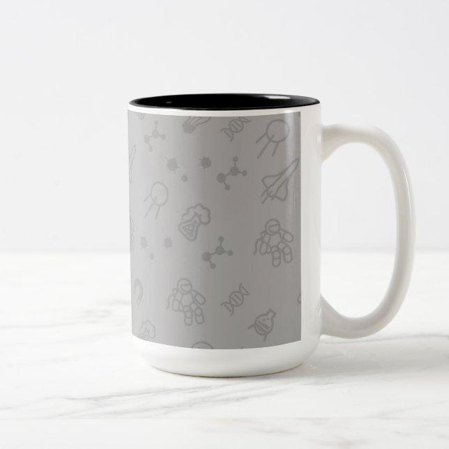 Space And Science Doodles Two-Tone Coffee Mug (Right)