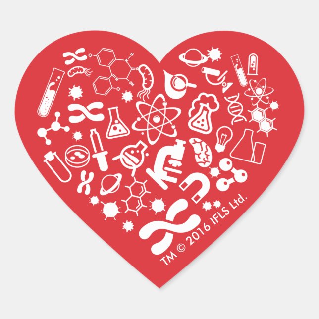 Space And Science Heart Heart Sticker (Front)