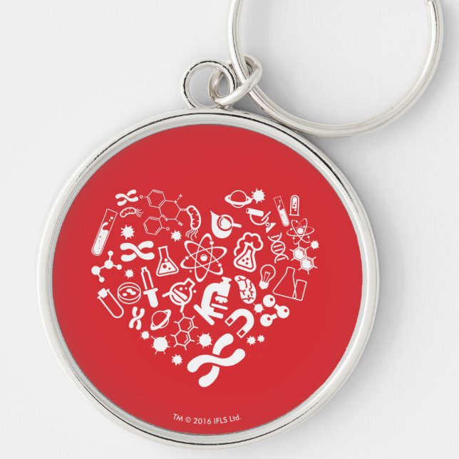 Space And Science Heart Key Ring (Front)