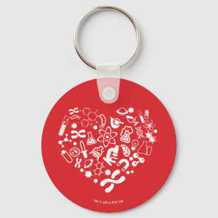 Space And Science Heart Key Ring