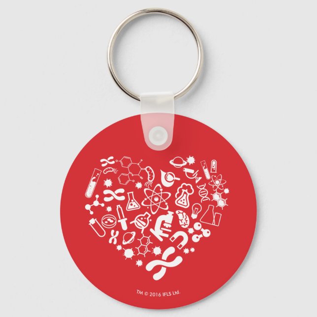 Space And Science Heart Key Ring (Front)