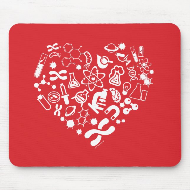 Space And Science Heart Mouse Mat (Front)