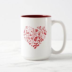 Space And Science Heart Two-Tone Coffee Mug