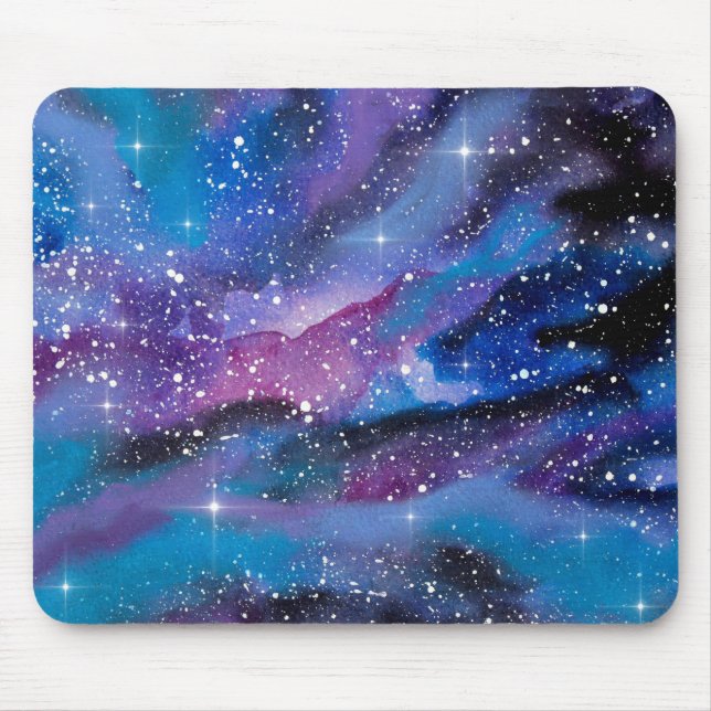 Space Art Watercolor Galaxy Mouse Mat (Front)