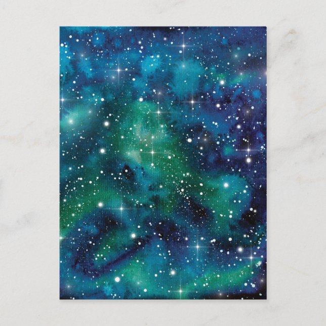 Space Art Watercolor Galaxy Postcard (Front)