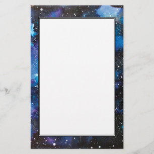 Space Art Watercolor Galaxy Stationery