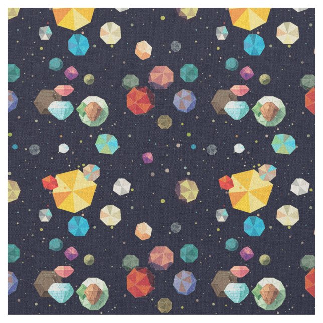 Space Asteroids Fabric (Close Up)