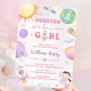 Space Astronaut 1st Birthday Party Invitation