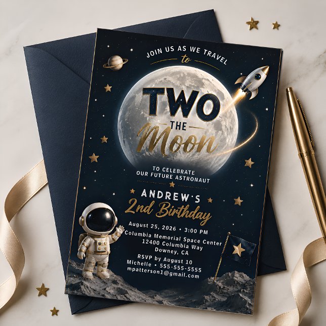 Space Astronaut 2nd Birthday Invitation (Creator Uploaded)