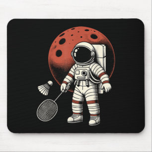 Space Astronaut Badminton Player Shuttle Sport Mouse Mat