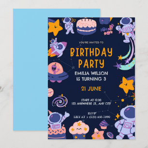 Space Astronaut Birthday Invitation