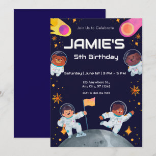 space astronaut birthday invitation