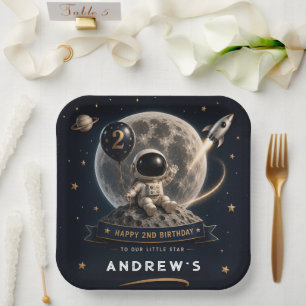 Space Astronaut Birthday Party Paper Plate