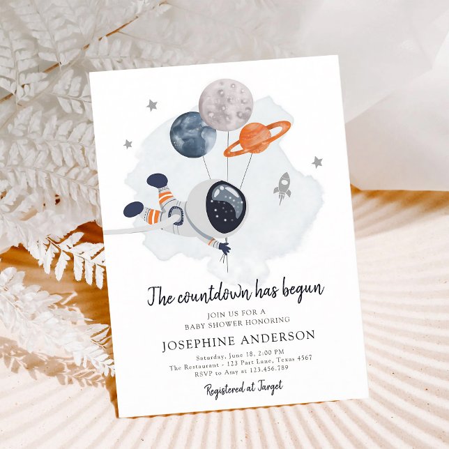 Space Astronaut Boy Baby Shower Invitation (Creator Uploaded)