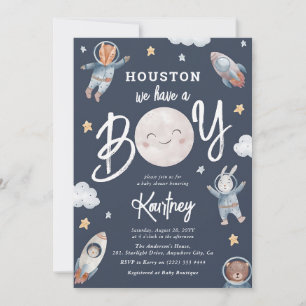 Space Astronaut Boy Baby Shower Invite